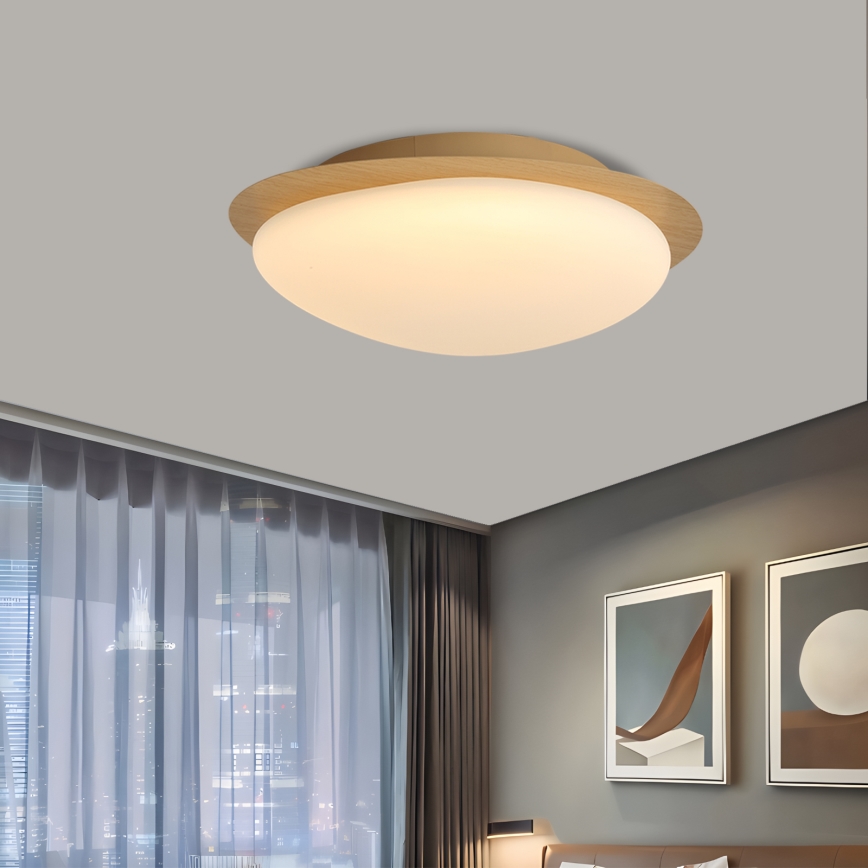 Brilagi - LED mennyezeti lámpa VISBY WOOD LED/18W/230V átm. 38 cm barna