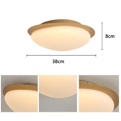 Brilagi - LED mennyezeti lámpa VISBY WOOD LED/18W/230V átm. 38 cm barna