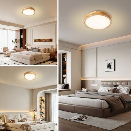 Brilagi - LED mennyezeti lámpa WOODLINE LED/24W/230V 3000/4000/6000K tölgy, átmérő 30 cm