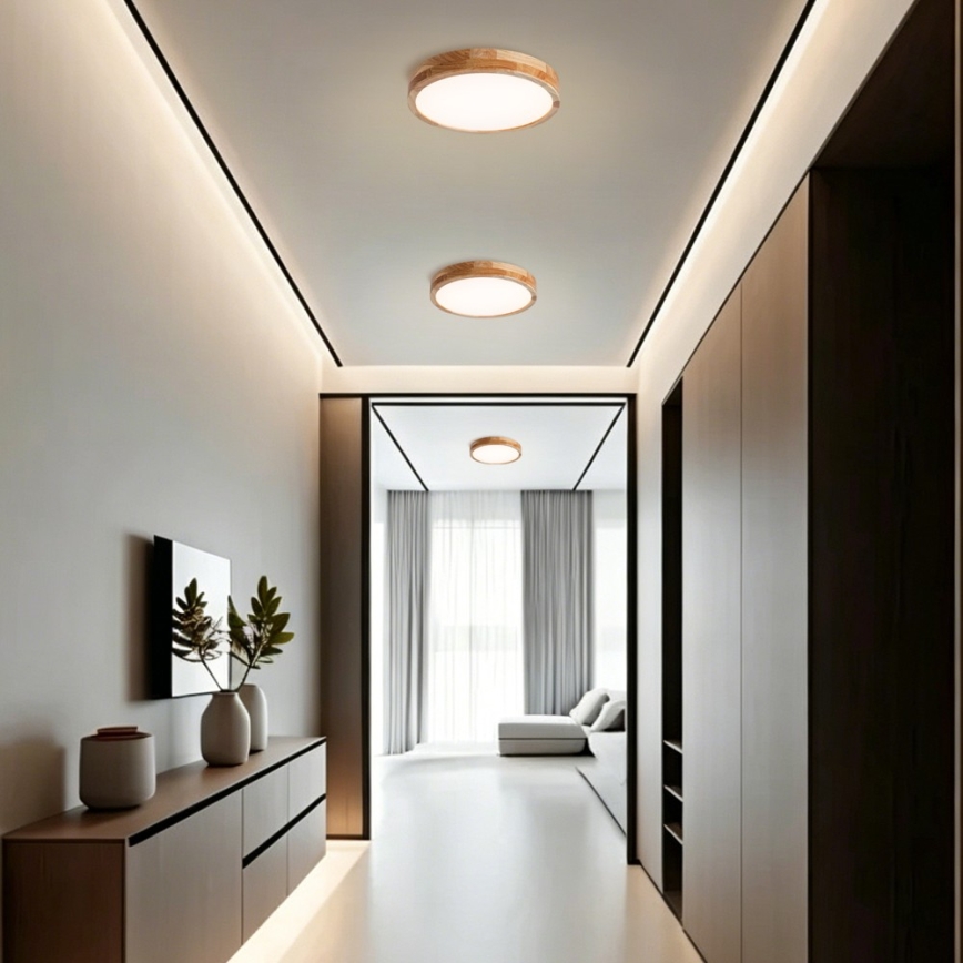 Brilagi - LED mennyezeti lámpa WOODLINE LED/24W/230V 3000/4000/6000K tölgy, átmérő 30 cm