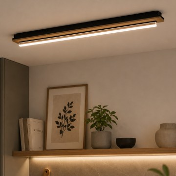 Brilagi - LED mennyezeti lámpa WOODY FLAT LED/25W/230V tölgy/fekete
