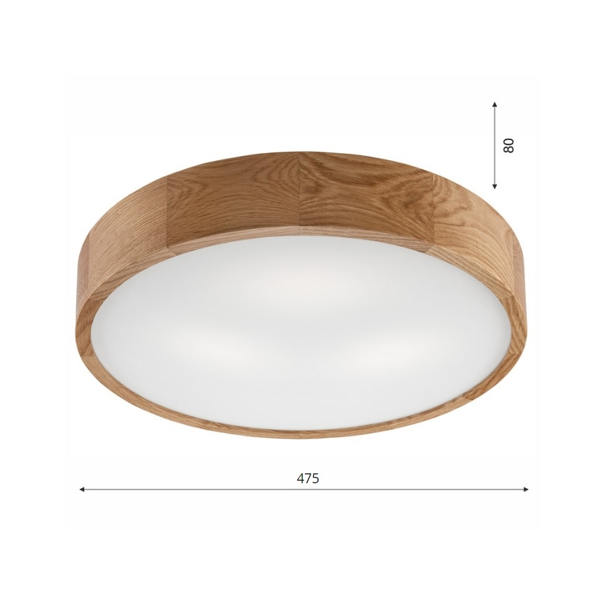 Brilagi - LED mennyezeti lámpatest CARVALHO 3xE27/15W/230V tölgy átm. 47,5 cm
