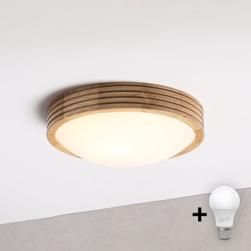 Brilagi - LED mennyezeti lámpatest CARVALHO MODERN SLIM 1xE27/60W/230V, átmérő 27,5 cm, tölgy