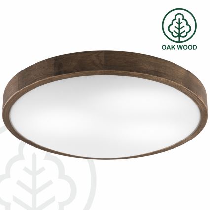 Brilagi - LED mennyezeti lámpatest CARVALHO SLIM 3xE27/15W/230V tölgy/dió Ø 47 cm