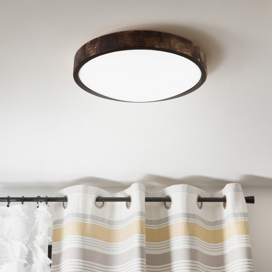 Brilagi - LED mennyezeti lámpatest CARVALHO SLIM SMOKEY LED/36W/230V tölgy, átmérő 37,5 cm
