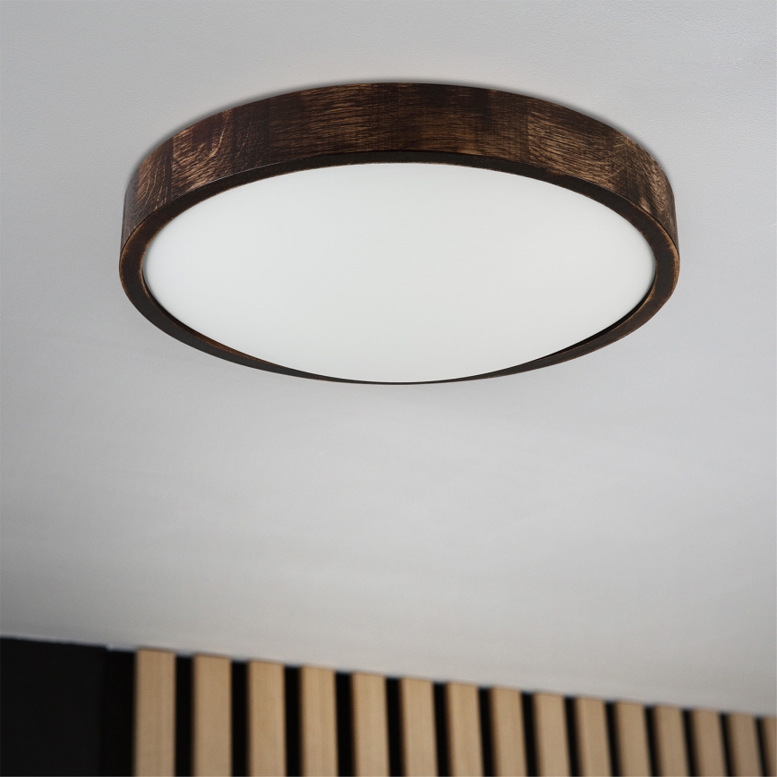 Brilagi - LED mennyezeti lámpatest CARVALHO SLIM SMOKEY LED/36W/230V tölgy, átmérő 37,5 cm