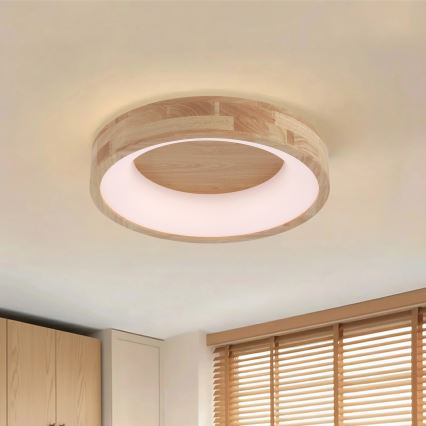Brilagi - LED mennyezeti lámpa FALCON WOOD LED/30W/230V 3000/4000/6000K átm. 45 cm fa