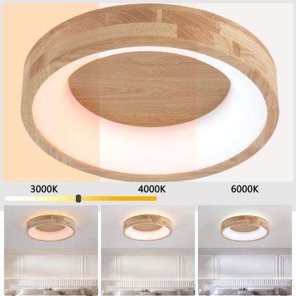 Brilagi - LED mennyezeti lámpa FALCON WOOD LED/30W/230V 3000/4000/6000K átm. 45 cm fa