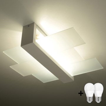 Brilagi -  LED mennyezeti lámpatest HERA 2xE27/7,5W/230V 43x43 cm fehér
