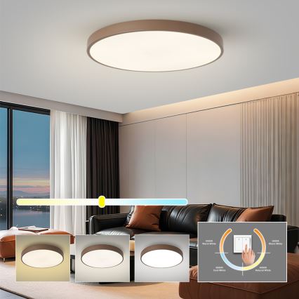 Brilagi - LED mennyezeti lámpatest POOL LED/100W/230V 3000/4000/6000K Ø 80 cm barna