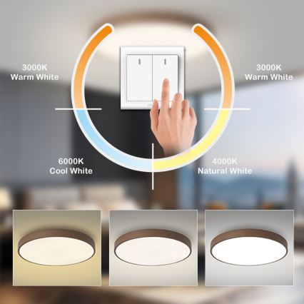 Brilagi - LED mennyezeti lámpatest POOL LED/100W/230V 3000/4000/6000K Ø 80 cm barna