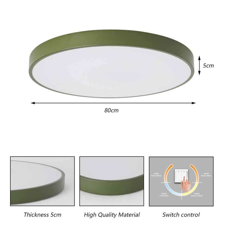 Brilagi - POOL LED mennyezeti lámpa 100W/230V 3000/4000/6000K Ø 80 cm zöld
