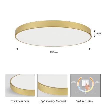 Brilagi - LED mennyezeti lámpatest POOL LED/128W/230V 3000/4000/6000K átmérő 100 cm aranyszínű