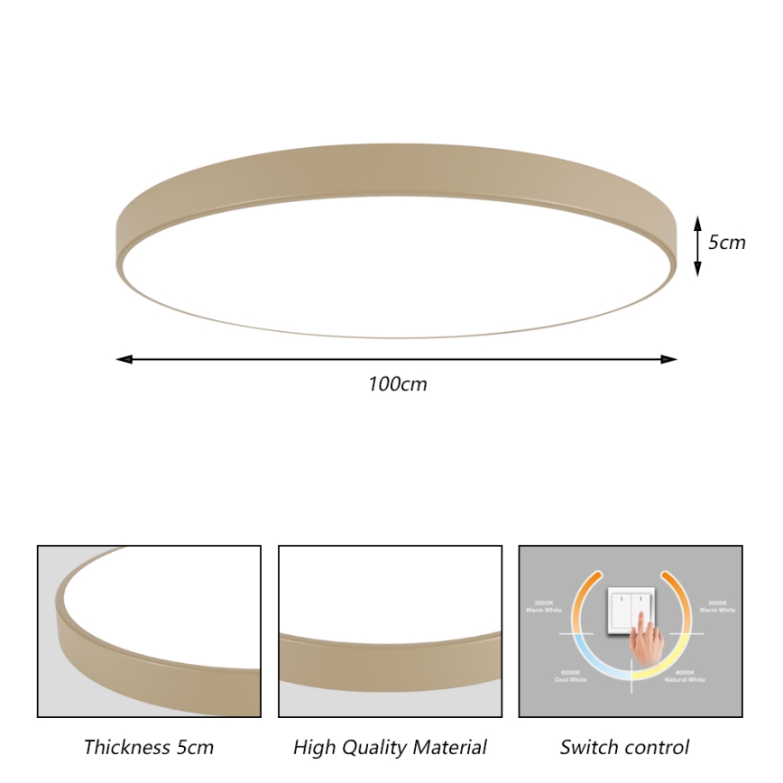 Brilagi - POOL LED mennyezeti lámpatest 128W/230V 3000/4500/6000K átmérő 100 cm bézs