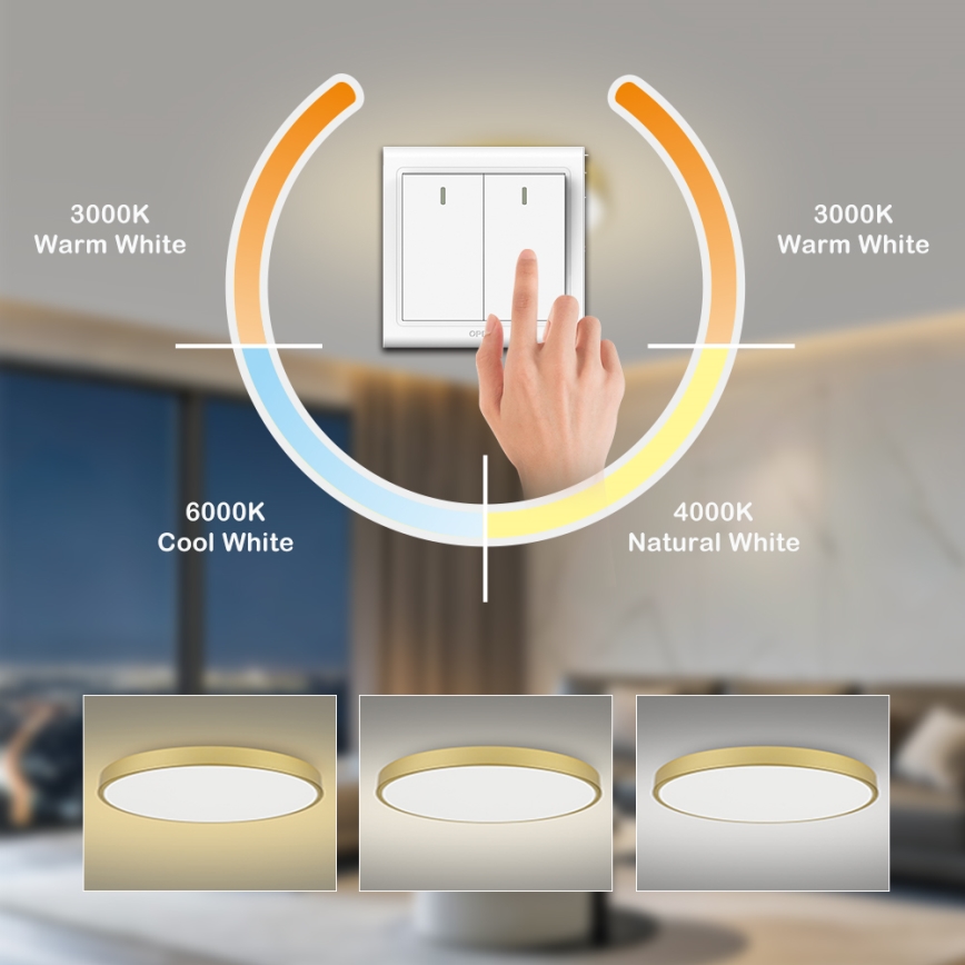 Brilagi - LED mennyezeti lámpatest POOL LED/128W/230V 3000/4500/6000K átmérő 100 cm aranyszínű