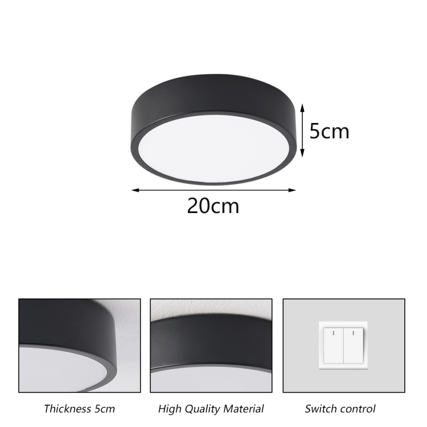 Brilagi - LED mennyezeti lámpatest POOL LED/18W/230V 3000/4000/6000K átm. 20 cm fekete