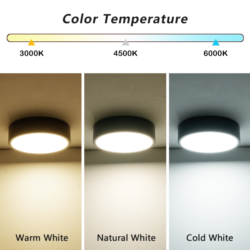 Brilagi - LED mennyezeti lámpatest POOL LED/18W/230V 3000/4500/6000K átm. 20 cm fekete