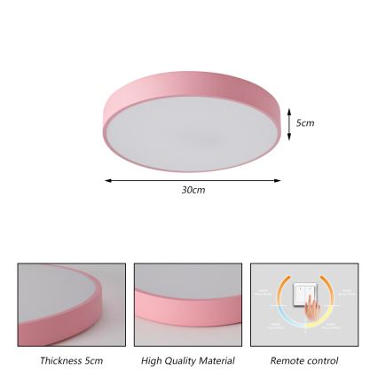 Brilagi - LED mennyezeti lámpatest POOL LED/36W/230V 3000/4000/6000K átmérő 30 cm rózsaszín