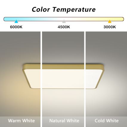 Brilagi - LED mennyezeti lámpatest POOL LED/36W/230V 3000/4000/6000K 40x40 cm arany