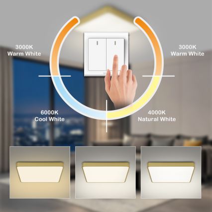 Brilagi - LED mennyezeti lámpatest POOL LED/36W/230V 3000/4500/6000K 40x40 cm aranyszínű