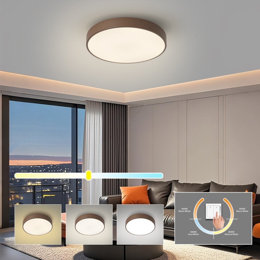 Brilagi - POOL LED mennyezeti lámpa 48W/230V 3000/4000/6000K, átmérő 40 cm, barna