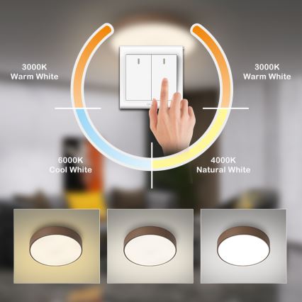 Brilagi - POOL LED mennyezeti lámpa 48W/230V 3000/4000/6000K, átmérő 40 cm, barna