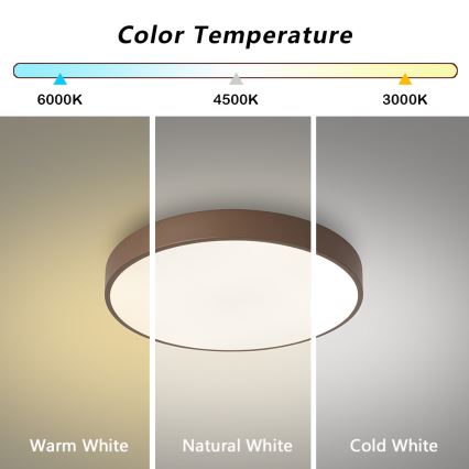 Brilagi - POOL LED mennyezeti lámpa 48W/230V 3000/4000/6000K, átmérő 40 cm, barna