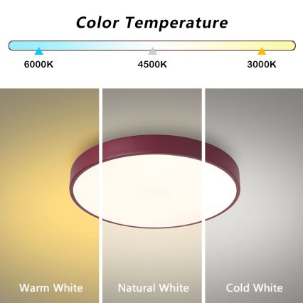 Brilagi - POOL LED mennyezeti lámpa 48W/230V 3000/4000/6000K Ø 40 cm bordó