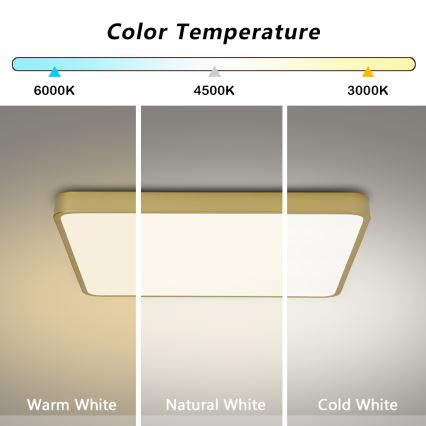 Brilagi - LED mennyezeti lámpatest POOL LED/48W/230V 3000/4500/6000K 50x50 cm arany