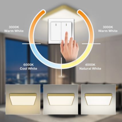 Brilagi - LED mennyezeti lámpatest POOL LED/48W/230V 3000/4500/6000K 50x50 cm arany