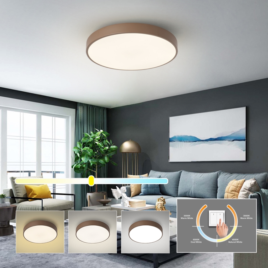 Brilagi - POOL LED mennyezeti lámpa, 60 W, 230 V, 3000/4000/6000 K, Ø 50 cm, barna