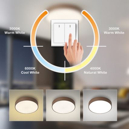 Brilagi - POOL LED mennyezeti lámpa, 60 W, 230 V, 3000/4000/6000 K, Ø 50 cm, barna