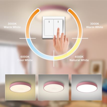 Brilagi - LED mennyezeti lámpatest POOL LED/60W/230V 3000/4000/6000K átm. 60 cm rózsaszín