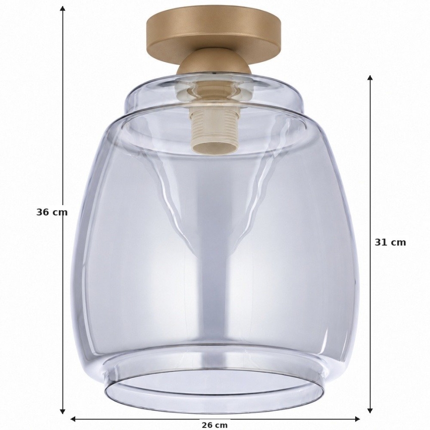 BRILAGI - LED mennyezeti lámpa RETRO GLASS 1xE27/60W/230V Ø 26 cm bézs/füstszürke