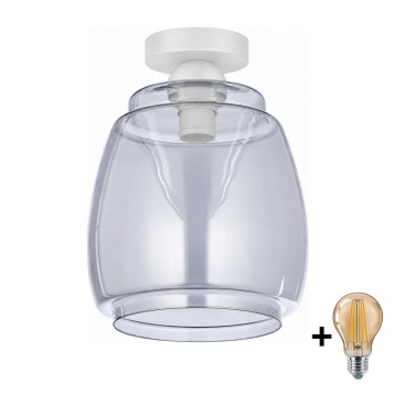 BRILAGI - LED mennyezeti lámpatest RETRO GLASS 1xE27/60W/230V Ø 26 cm fehér/füstszürke