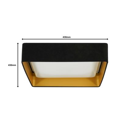Brilagi - LED mennyezeti lámpa VELVET SQUARE LED/24W/230V 43x43 cm fekete
