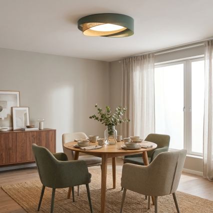 BRILAGI - LED mennyezeti lámpa VELVET TWIST LED/24W/230V 4000K átm. 55 cm zöld/bézs