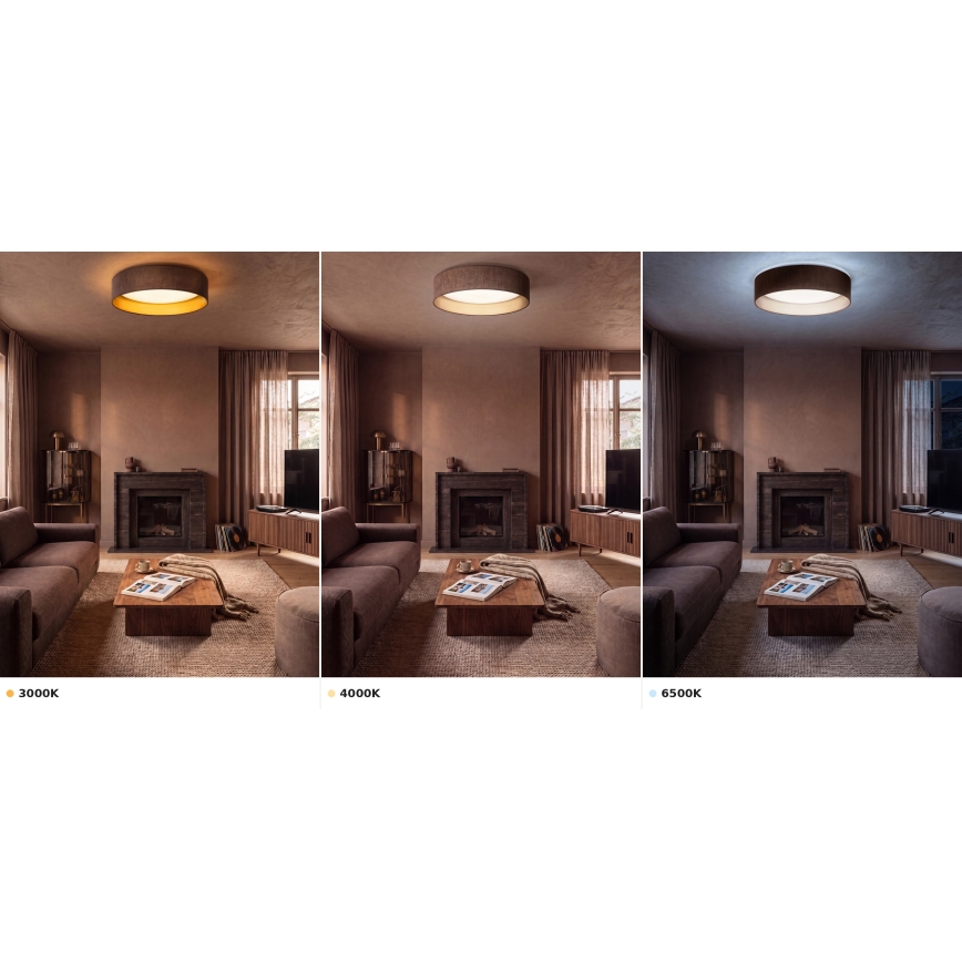 Brilagi - VELVET VARI LED mennyezeti lámpa, 24 W, 230 V, 3000/4000/6500 K, Ø 45 cm, barna/arany