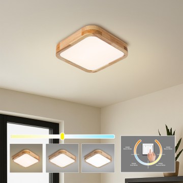 Brilagi - LED mennyezeti lámpatest WOODLINE SQUARE LED/32W/230V 3000/4000/6000K tölgy 30x30 cm