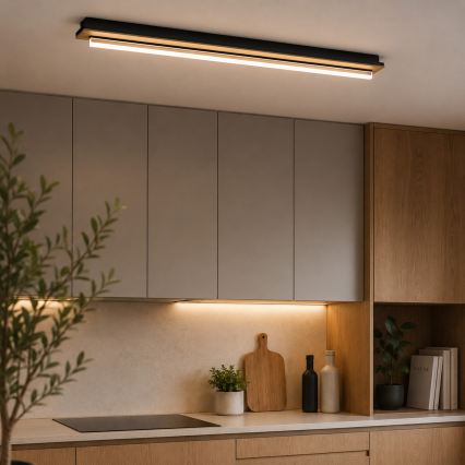 Brilagi - LED mennyezeti lámpatest WOODY FLAT LED/25W/230V 118 cm tölgy/fekete