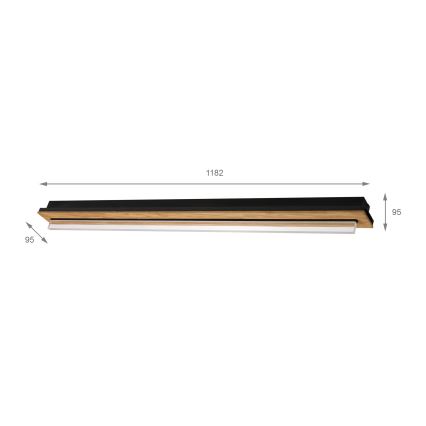 Brilagi - LED mennyezeti lámpatest WOODY FLAT LED/25W/230V 118 cm tölgy/fekete