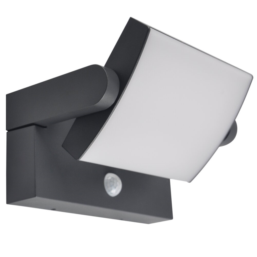 Brilagi - LED Napelemes fali lámpa mozgás és alkonyérzékelővel ANKLE LED/10W/3,7V 3000 mAh 3000K IP65 antracit