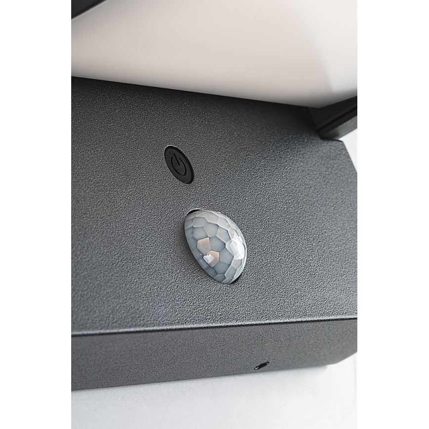 Brilagi - LED Napelemes fali lámpa mozgás és alkonyérzékelővel ANKLE LED/10W/3,7V 3000 mAh 3000K IP65 antracit