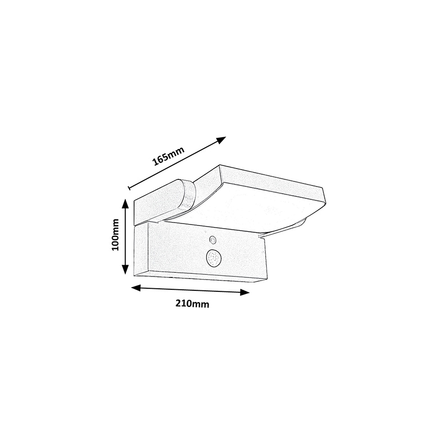 Brilagi - LED Napelemes fali lámpa mozgás és alkonyérzékelővel ANKLE LED/10W/3,7V 3000 mAh 3000K IP65 antracit