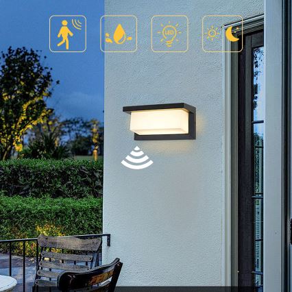 Brilagi - LED Napelemes fali lámpa mozgás és alkonyérzékelővel BRICKY LED/5W/6V 4000 mAh IP65