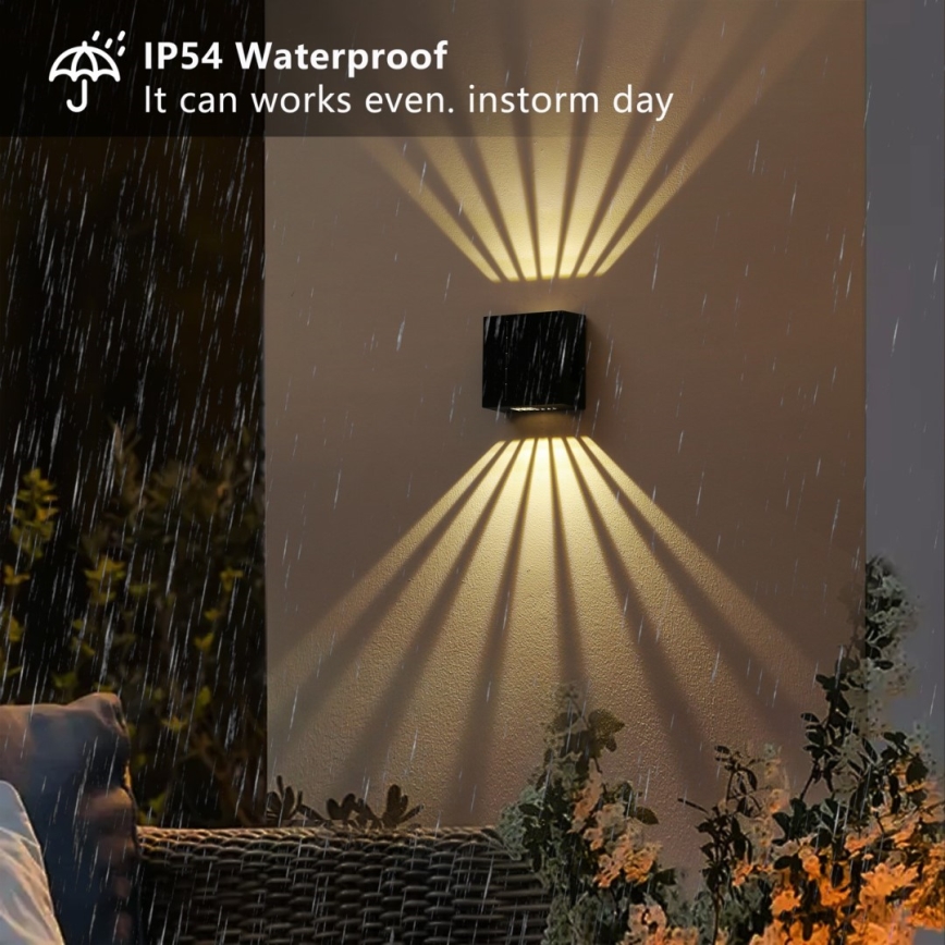 Brilagi - LED Napelemes fali lámpa BLOCK LED/2W/3,7V 1300 mAh IP44