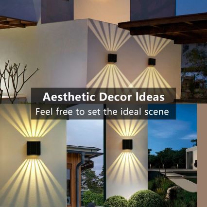 Brilagi - LED Napelemes fali lámpa BLOCK LED/2W/3,7V 1300 mAh IP44