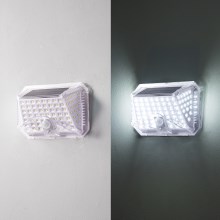 Brilagi - LED Napelemes fali lámpa érzékelővel WALLIE LED/0,85W/3,7V 6500K IP65 ezüst