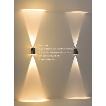 Brilagi - LED Napelemes fali lámpa PYRAMID LED/2W/3,2V 1300 mAh IP54