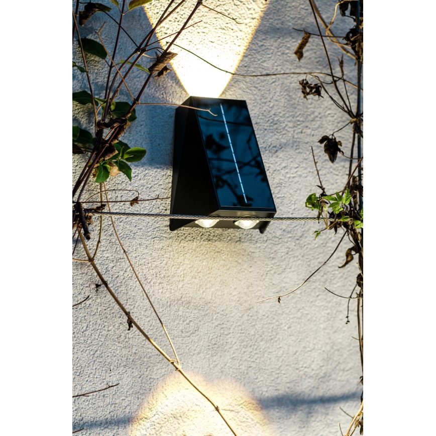 Brilagi - LED Napelemes fali lámpa PYRAMID LED/2W/3,2V 1300 mAh IP54